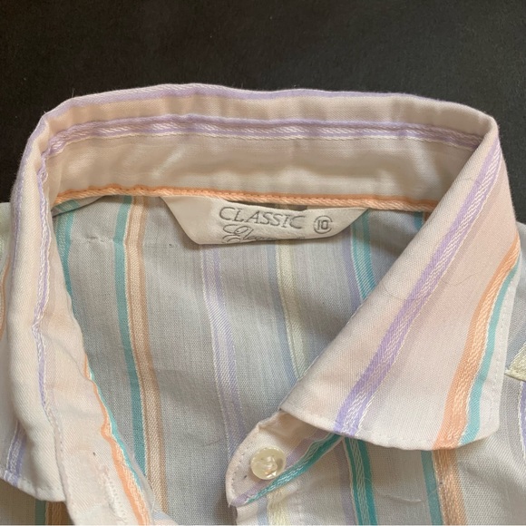 v i n t a g e :: Whimsical Striped Puff Sleeve Buttoned Shirt - Picture 8 of 10